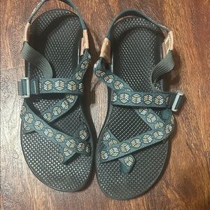 Chaco Women's Sandals in Teal and Beige